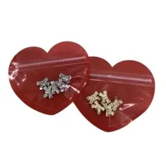 リボン型ネイルパーツ シルバー ゴールド