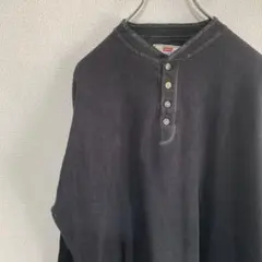 リーバイス　ヘンリー　カットソー　サーマル　ブラック　後染め