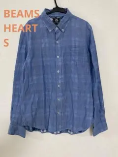 BEAMS HEART ビームスハート ボタンダウンシャツ ブルーチェック　S