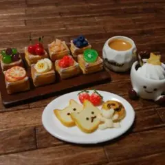 【031】ミニチュアスイーツ　デニッシュ&パンセット　ミニチュアフード