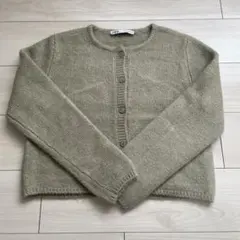 最終値下【ZARA】オリーブグリーン クロップドカーディガン　ニット Sサイズ