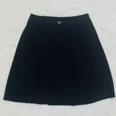 エニィスィス　フレアスカート　ひざ丈　ブラック　金色バックル付き　【L】　裏地付のサムネイル