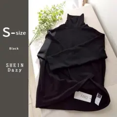 [タグ付]Dazy オーバーサイズ　黒　タートルネック　暖かいTシャツ