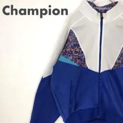 1818 90s チャンピオン　ジャージ　トラックジャケット　ロゴ　ゆるだぼ　青