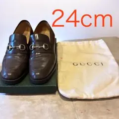 《美品》【GUCCI】｛4cmヒール｝ホースビットローファー 袋付き