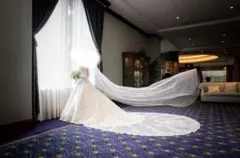 ウエディングベール　ロング　シンプル