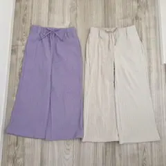 GU GIRLSリブプルオンワイドパンツ 110 2点まとめ売り