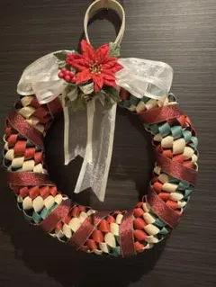 クリスマスリース ✴︎ハンドメイド✴︎クラフトバンド✴︎直径26cm