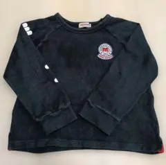 ミキハウス 長袖カットソー ロゴ ブラック 110cm