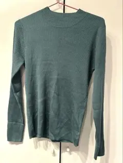 [GU]　リブハイネックセーター（長袖）　GREEN　Lサイズ 美品 ジーユー