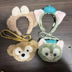 ディズニーシー ダッフィー ジェラトーニ カチューシャ ポシェット 4点セット
