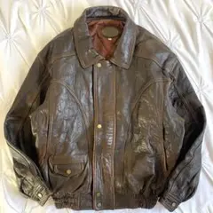 激渋✨80s～90s y2k ラムレザージャケット 羊革 型押し リブ絞り 短丈