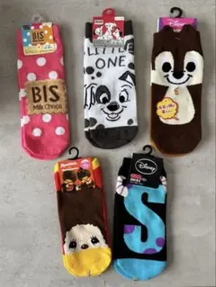 新品:キャラクターソックス キャラクター靴下 5点