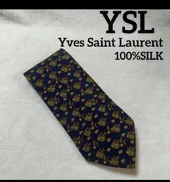 Yves Saint Laurent ネクタイ シルク100% ネイビー系