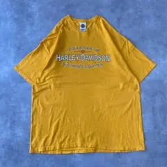 ハーレーダビッドソン Tシャツ 両面 00s USA製 2XL 黄 12845