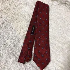 【美品】エトロ　ETRO ネクタイ　ペイズリー　レッド　シルク イタリア製