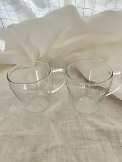 耐熱ガラス製コップ 2個セット 箱付き