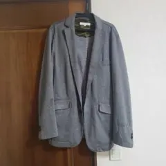 【アバハウス】グレー テーラードジャケット　迷彩裏地　L