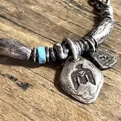 大人気　モテイーグルネックレス　ターコイズネックレス　ナバホ族　5ネックレス　黒