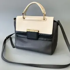 ◆美品 FURLA イタリア製 バイカラー 2WAY ハンドバッグ/アルテーシア