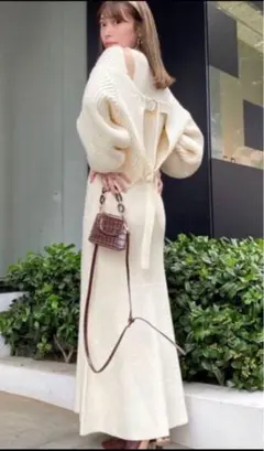 MERCURYDUO バックディティールセットニットワンピース