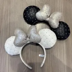 ディズニー キルティングカチューシャ ホワイト ブラック