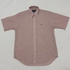 【ラルフローレン】90s 半袖シャツ　チェック柄　ポニー刺繍　Lサイズ