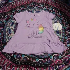 TシャツMeowgical ユニコーン猫柄 Tシャツ パープルのサムネイル