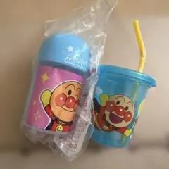 アンパンマン　マルチケース　水色　470ml　コップ　カップ　ストロー付き