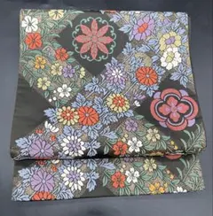 高級 正絹 袋帯 礼装 フォーマル 洒落帯　唐織　花柄　草花　332