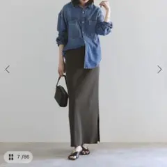 25AW Noble トタンテレコタイトスカート　グレー