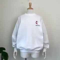 90s USA製古着 ラッセルアスレチック スウェット 一輪の薔薇 ホワイト