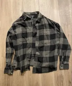 ぬ*こ様 ネルシャツ ブラック グリーン チェック