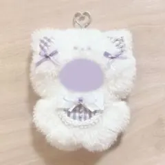 ちびぐるみ にじぱぺっと ぬい服 10cm 白 ねこ 紫 スタイ 着ぐるみ