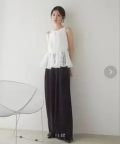 SNIDEL タックストレートパンツ サイズ1 ブラック