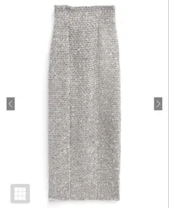 ラメスパンコールツイードタイトスカート［dk1299］グレイル