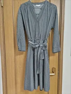 ナチュラルビューティーベーシック　シャツワンピース　ストライプ　Ｓ