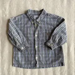 GAP ギャップ　チェック　シャツ　グリーン　くま　90サイズ