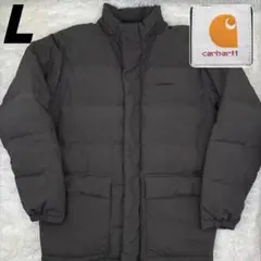 希少 カーハート ダウンジャケット カーキ 90s Lサイズ 刺繍 ロゴ ヌプシ