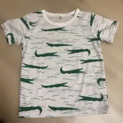 美品キッズ メッシュ冷感Tシャツ 120cm ワニ柄