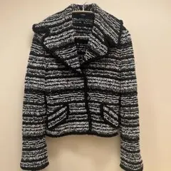 ラピーヌブランシュ ツイード風 ロングジャケット パイピング - メルカリ