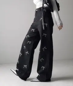 me＋em select リボンプリントデニムのサムネイル