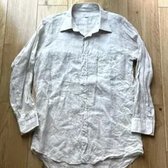 90s Burberrys　バーバリー　生成り　リネン　シャツ　長袖　三陽商会のサムネイル