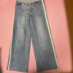 PASSIONE/サイドライン入り デニムパンツ イージーパンツのサムネイル