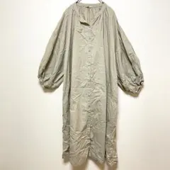 サマンサモスモス　シャツワンピース　ロング丈 【Ｆ】 花柄　刺繍　コットン