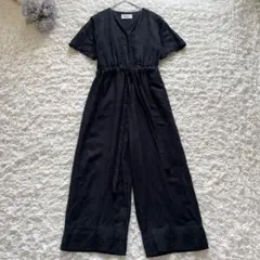 mici/ミチ　コンビネゾン　リネン×レーヨン　オールインワン　ブラック