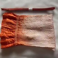 オレンジと白の帯揚げと帯締めセット