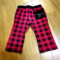 ミキハウス　80　赤と黒のチェック柄パンツ 　 ボトムス ホットビスケッツ