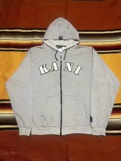 90s KARL KANI フルジップパーカー ビッグロゴ B系 XL グレーのサムネイル