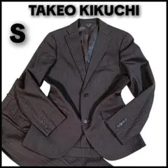 【美品】タケオキクチ セットアップスーツ ブラック ストライプ 上下スーツ S